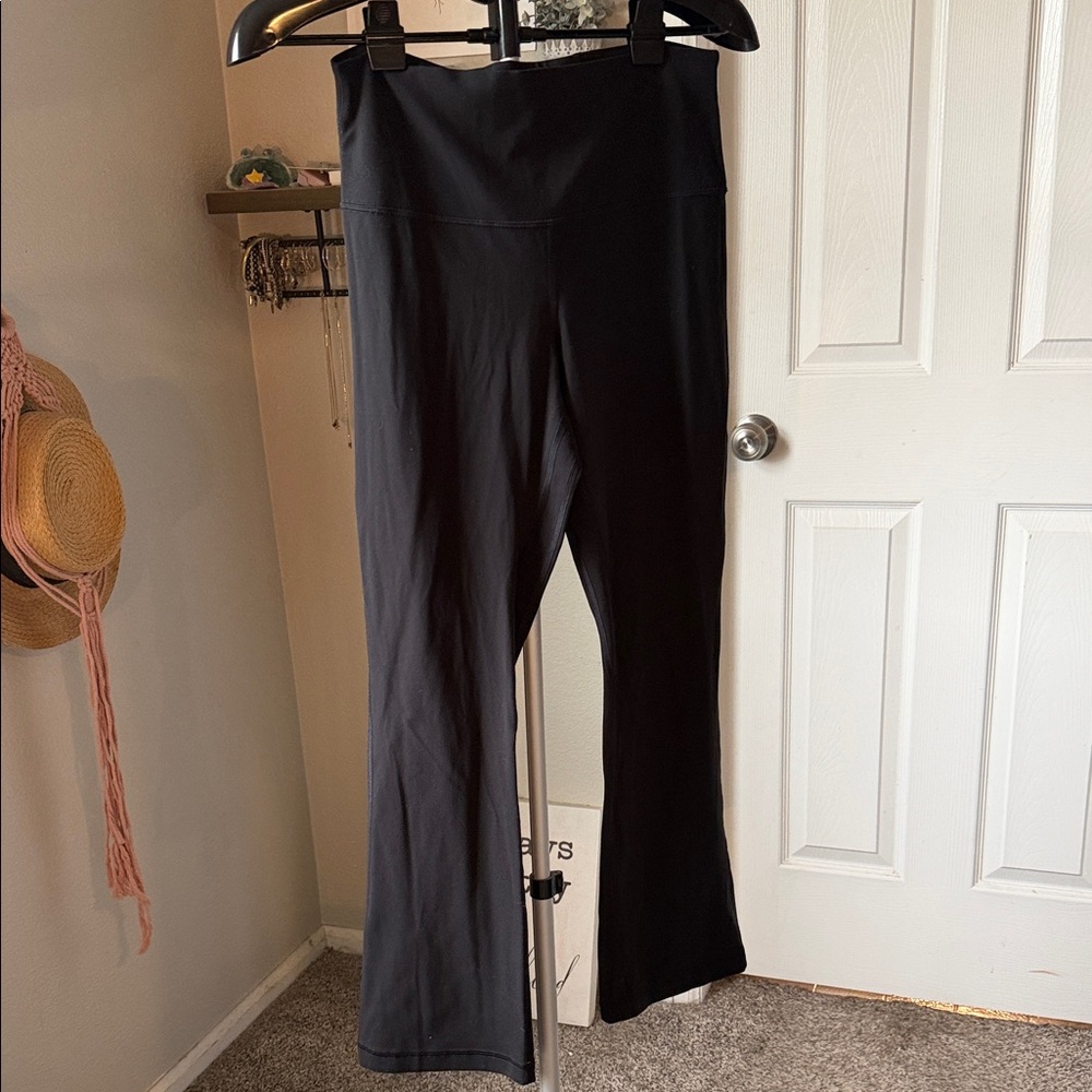 lululemon athletica Black Mini Flare Leggings with Interior Size Tag